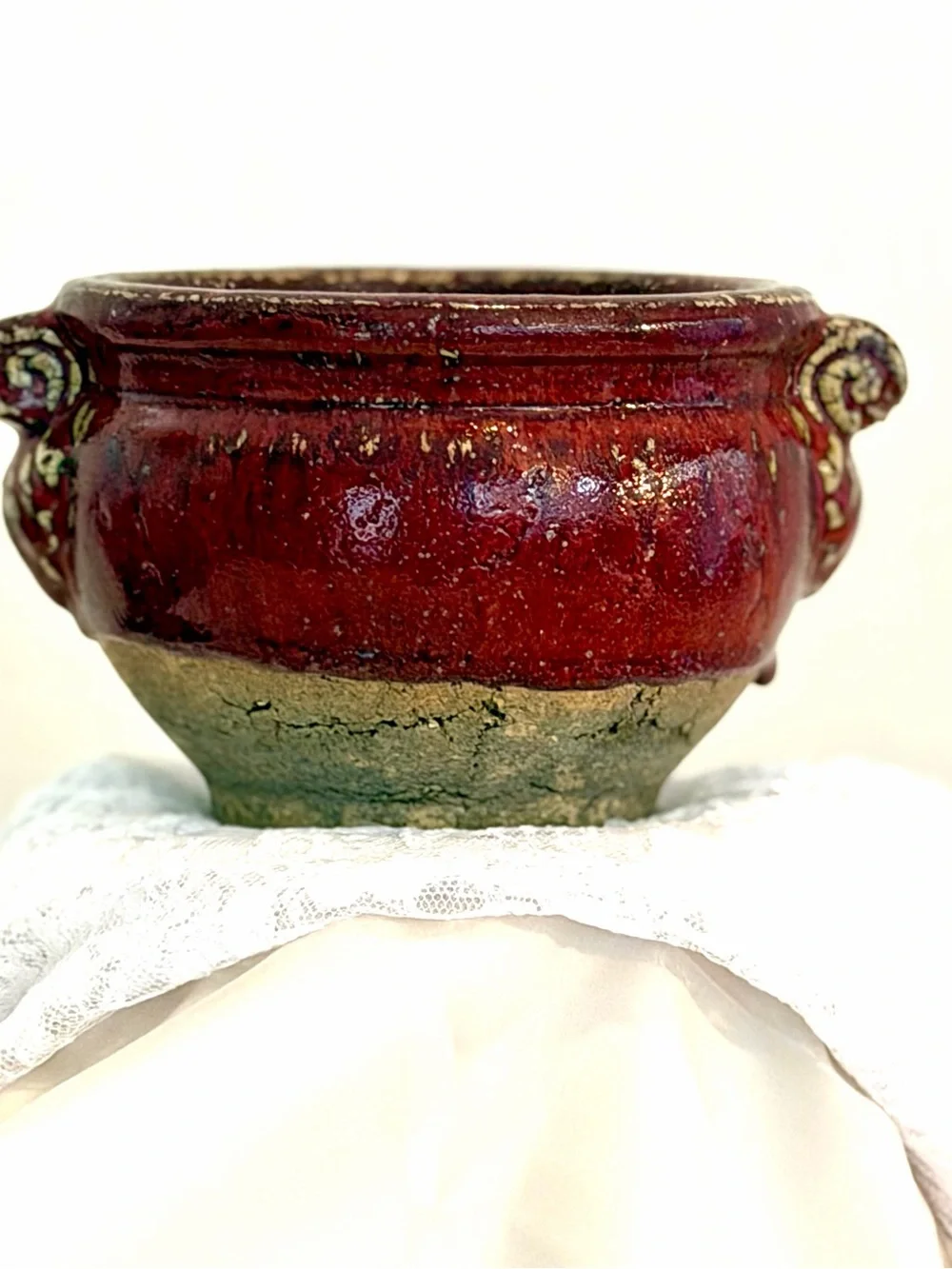 Vintage Danish Studio Pottery Planter with Rustic Accent